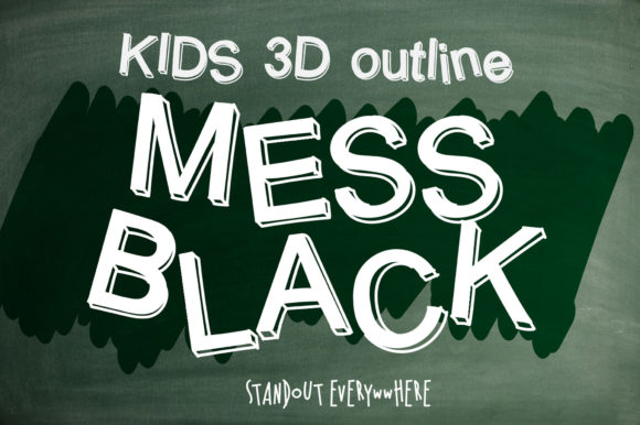 Exploring Kids 3D Outline Mess Black: A Fun, Cartoon-Like Font