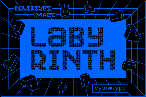 MultiType Maze Labyrinth: A Unique Pixelated Display Font